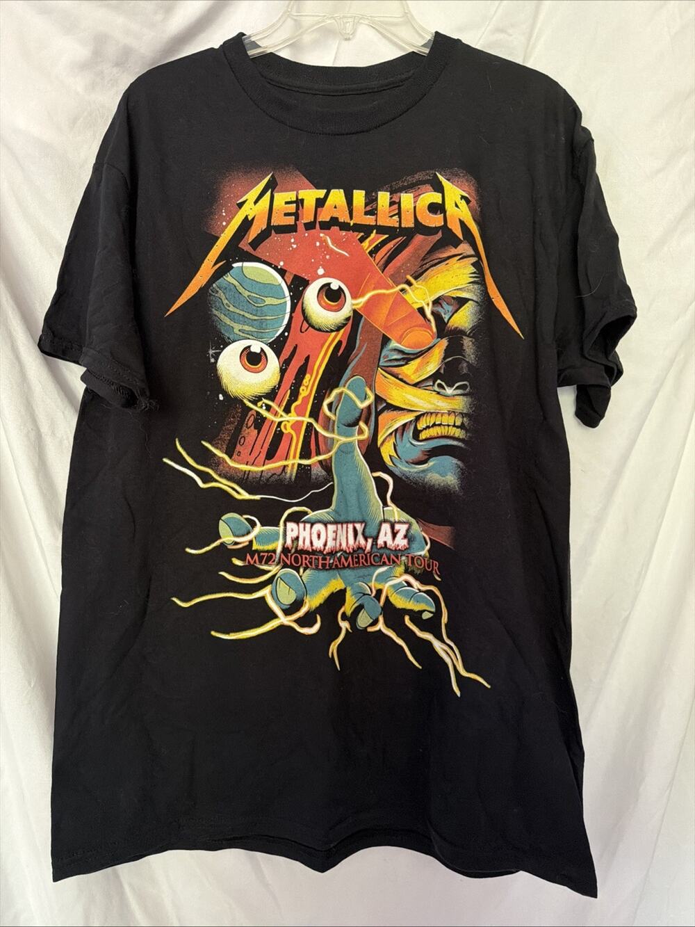METALLICA Graphic T-shirt Rock Band Unisex Large Black M72 Tour 2023 Phoenix AZ
